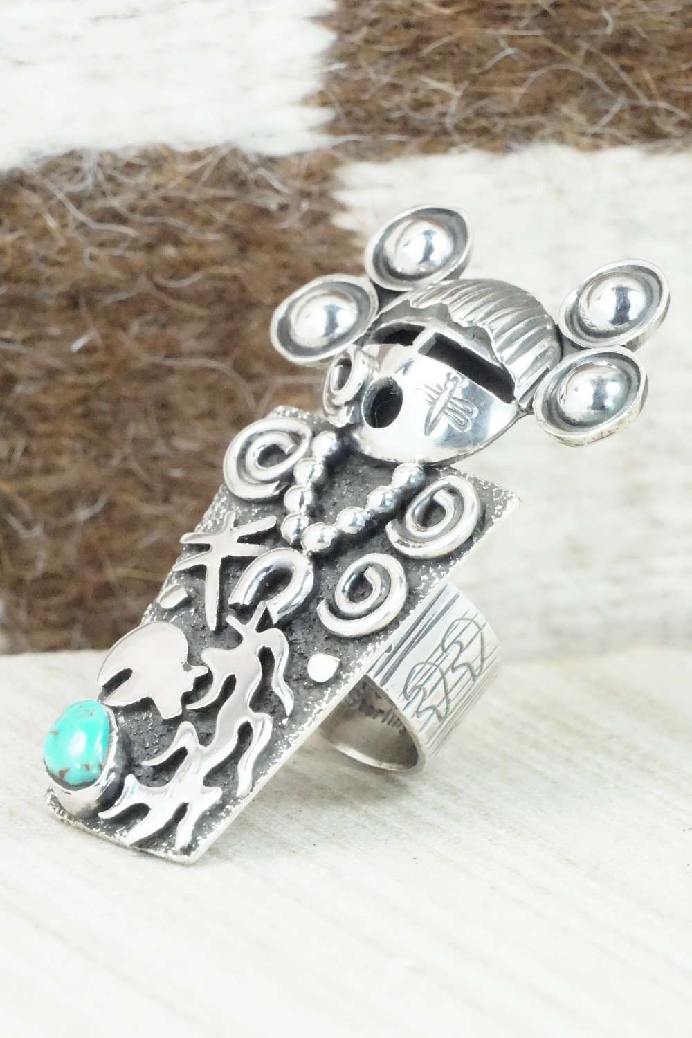 Turquoise & Sterling Silver Ring - Alex Sanchez - Size 6.25