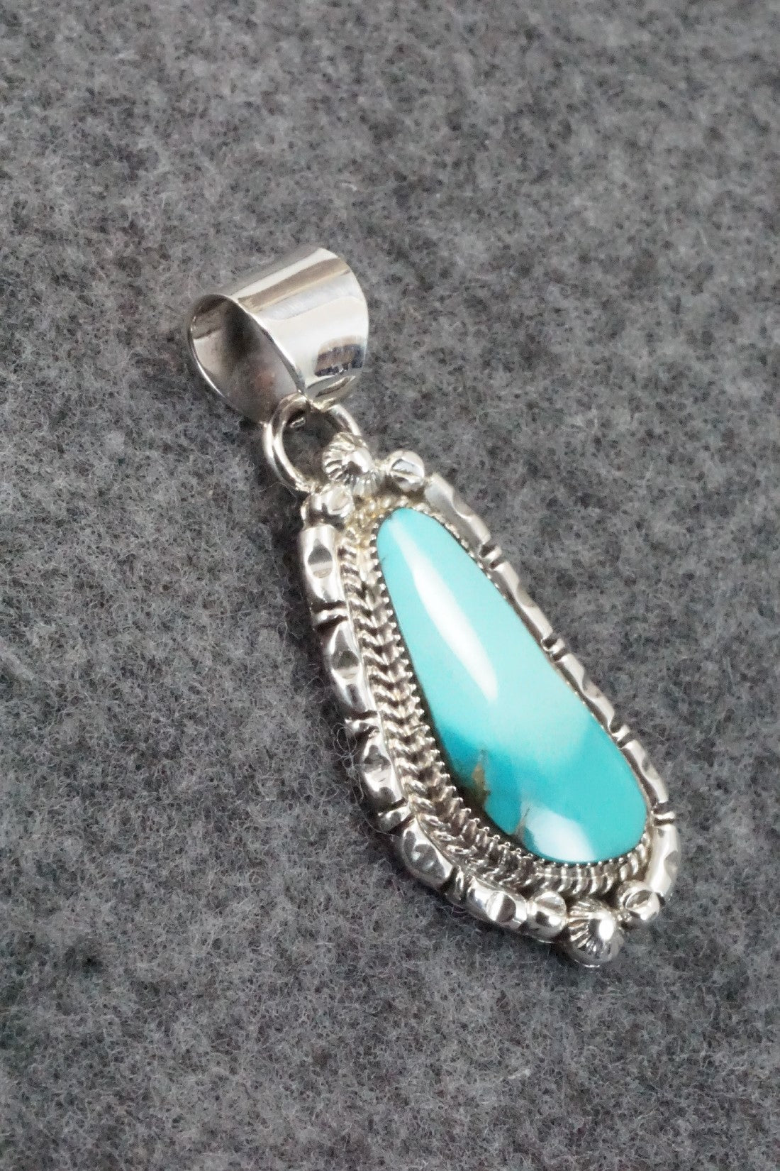 Turquoise & Sterling Silver Pendant - Samuel Yellowhair