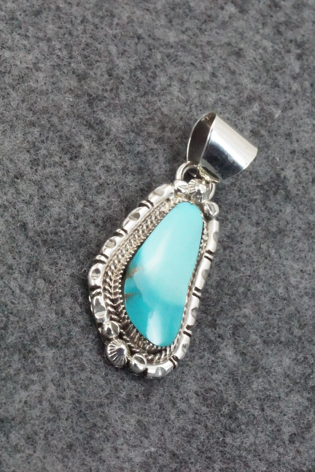 Turquoise & Sterling Silver Pendant - Samuel Yellowhair
