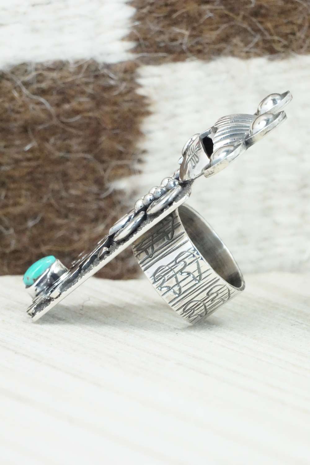 Turquoise & Sterling Silver Ring - Alex Sanchez - Size 6.25