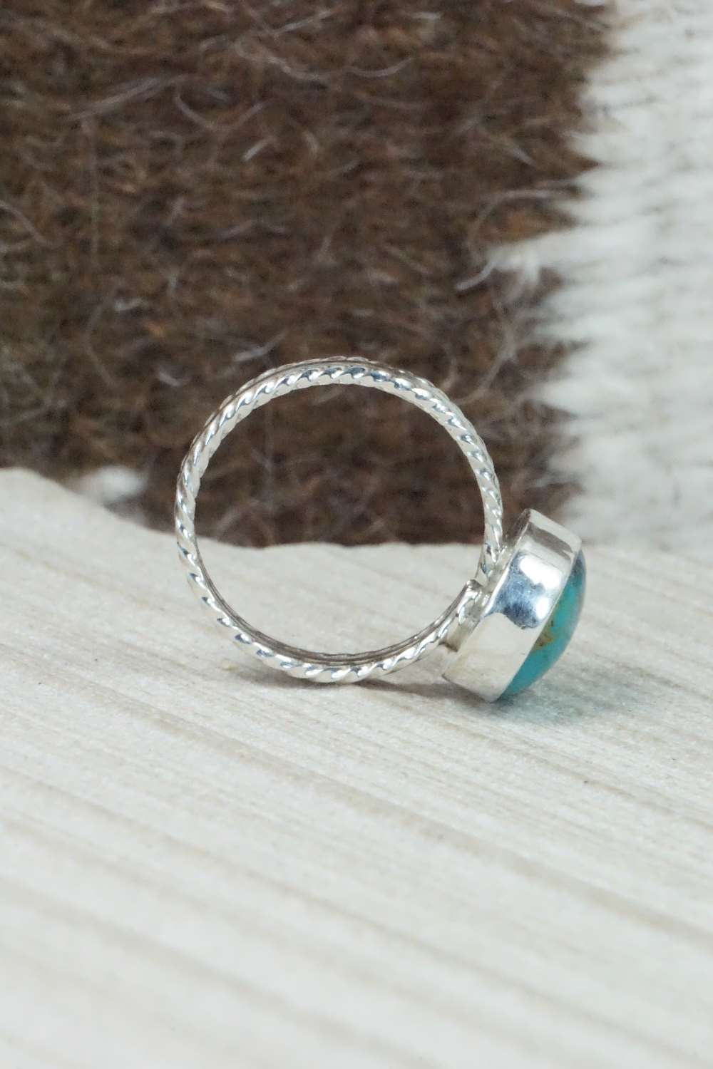 Turquoise & Sterling Silver Ring - Isabelle Yazzie - Size 5.75