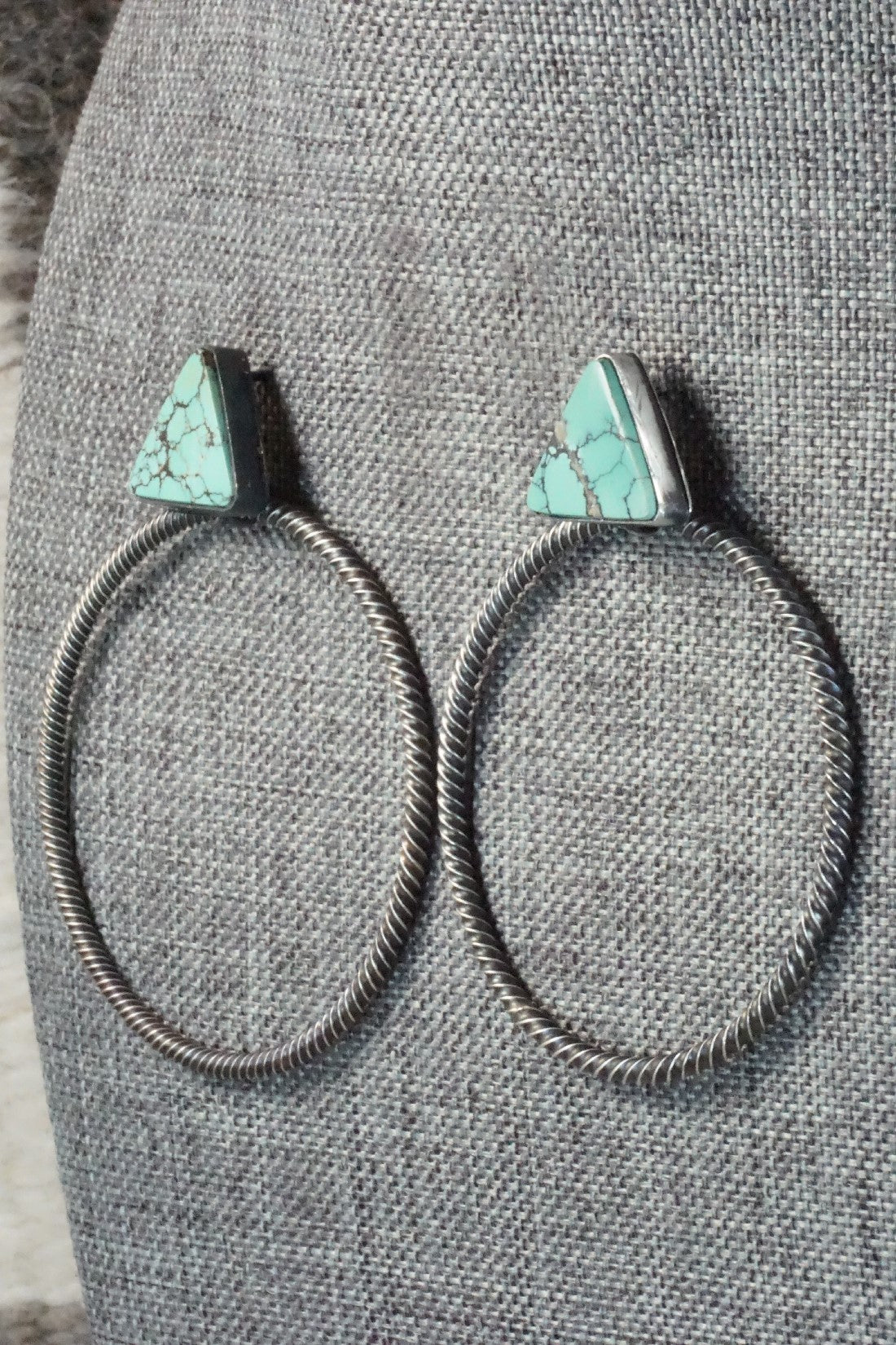 Turquoise & Sterling Silver Earrings - Verley Betone