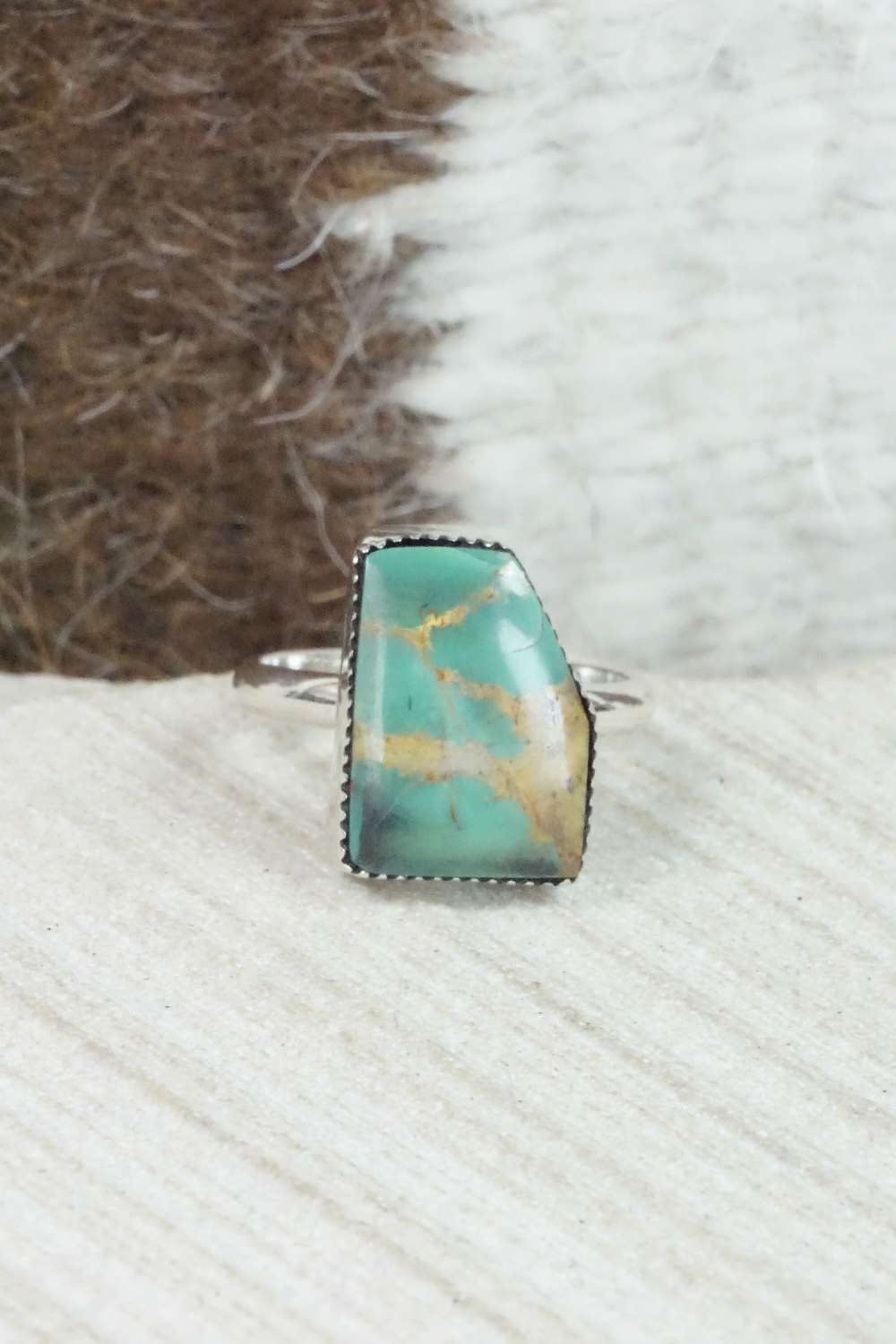 Turquoise & Sterling Silver Ring - Sadie Jim - Size 4.5