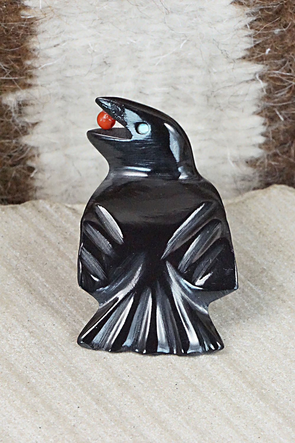 Crow Zuni Fetish Carving - Calvert Bowannie