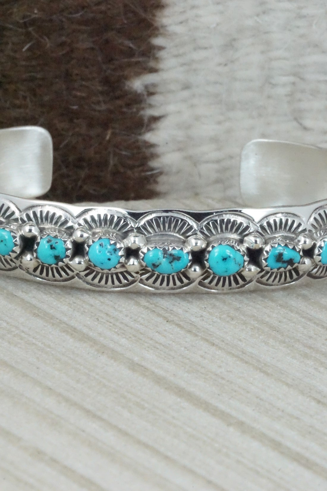 Turquoise & Sterling Silver Bracelet - Grace Silver