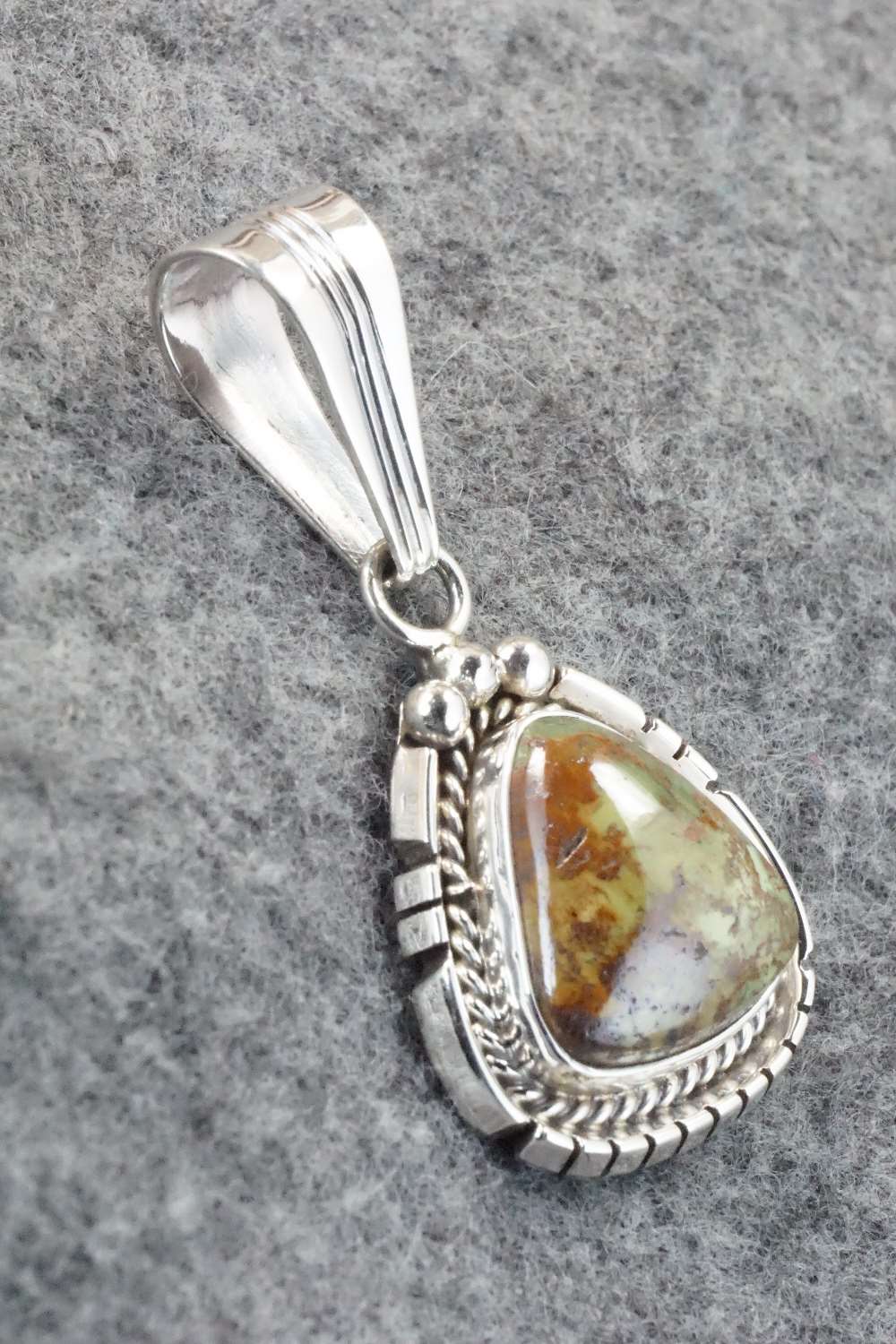 Turquoise & Sterling Silver Pendant - Samuel Yellowhair