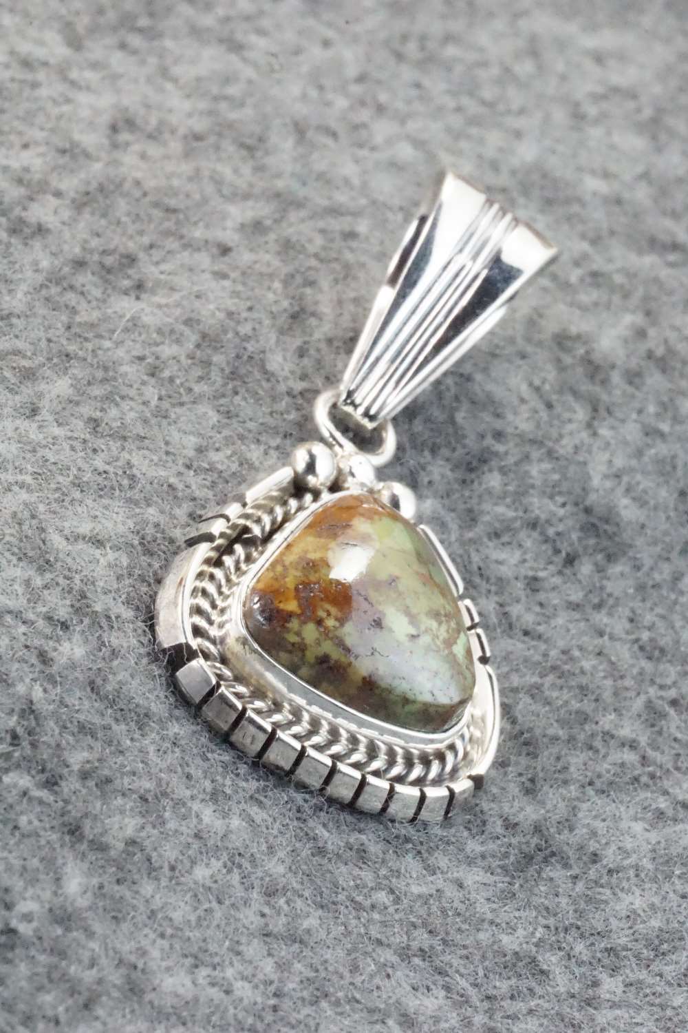 Turquoise & Sterling Silver Pendant - Samuel Yellowhair
