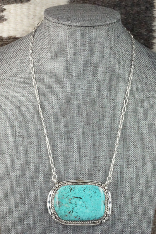Turquoise & Sterling Silver Necklace - Kenny Calavaza