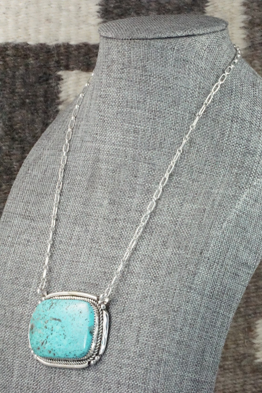 Turquoise & Sterling Silver Necklace - Kenny Calavaza