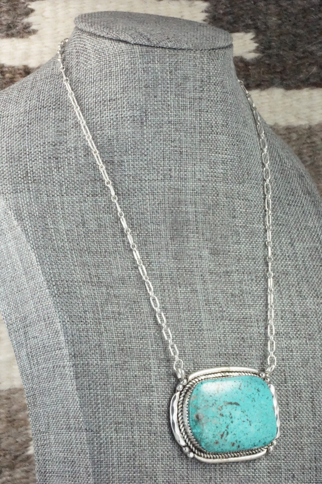 Turquoise & Sterling Silver Necklace - Kenny Calavaza