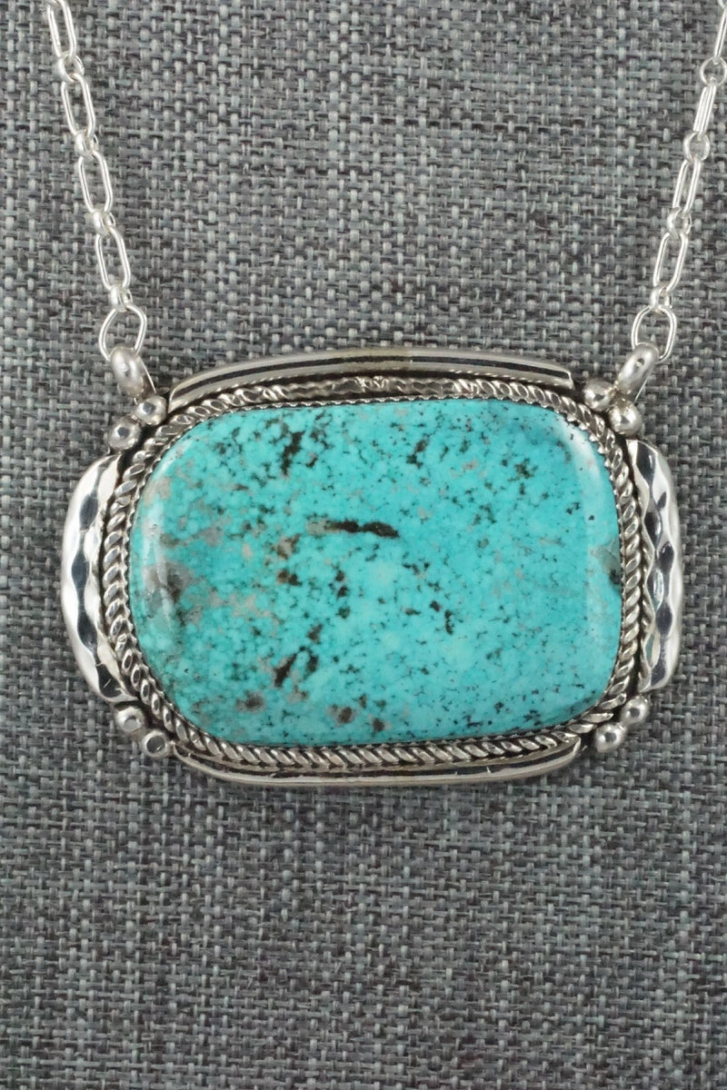 Turquoise & Sterling Silver Necklace - Kenny Calavaza