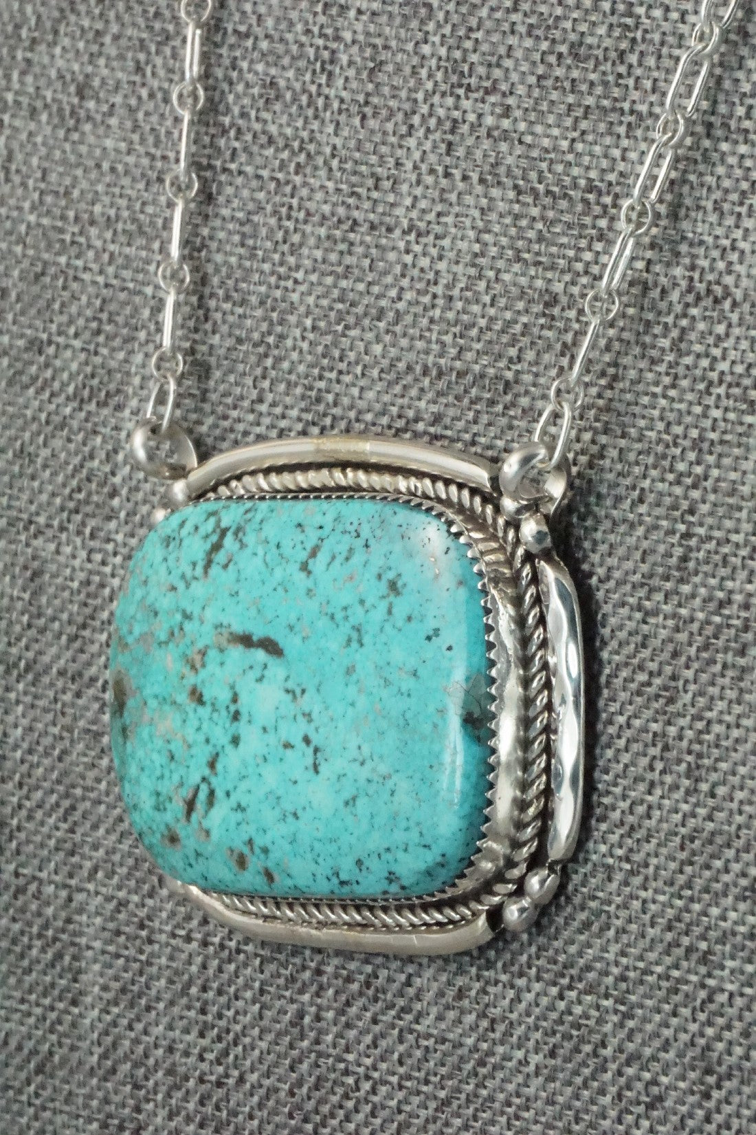 Turquoise & Sterling Silver Necklace - Kenny Calavaza