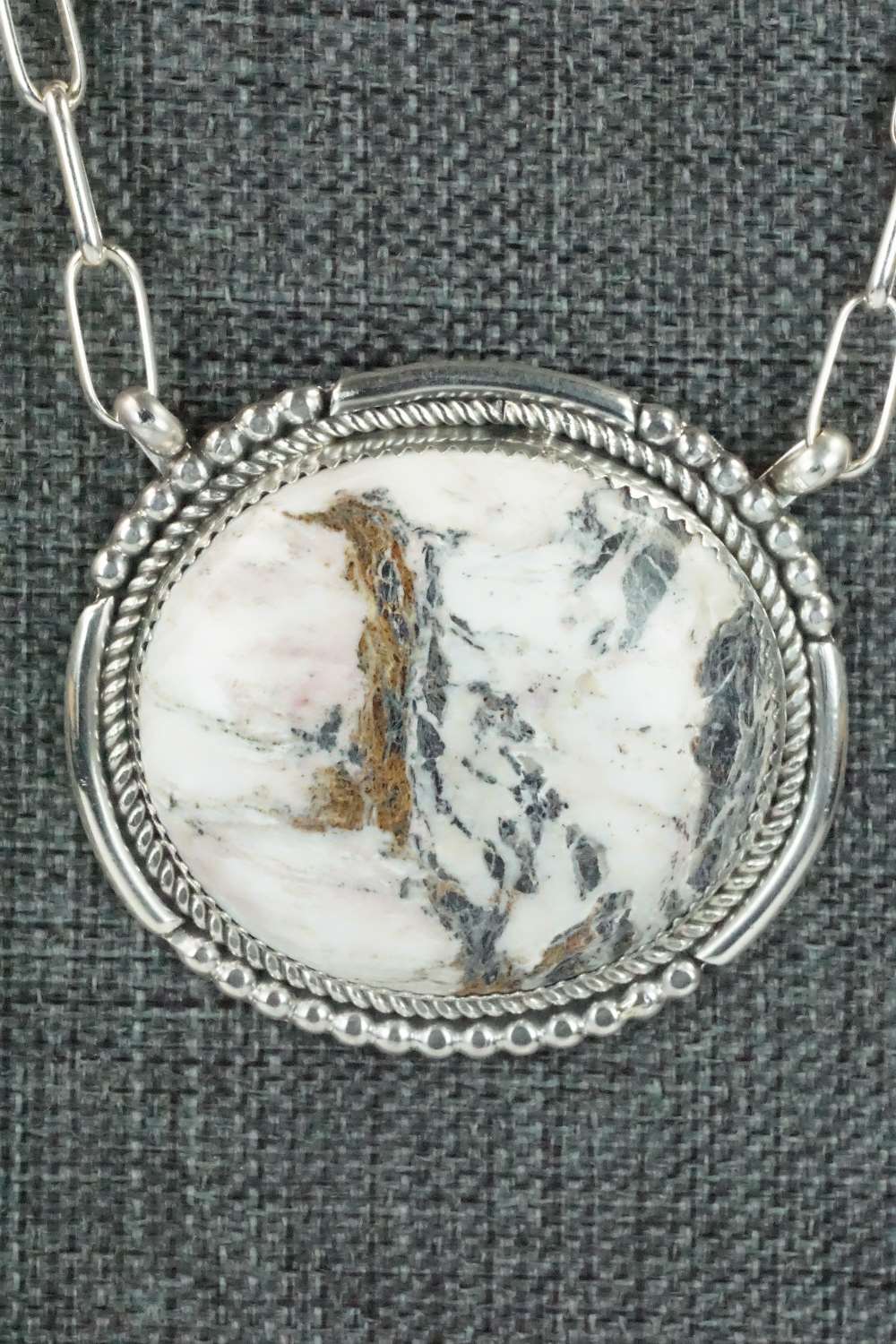 White Buffalo and Sterling Silver Necklace - Kenny Calavaza