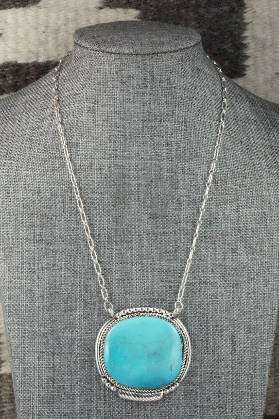 Turquoise & Sterling Silver Necklace - Kenny Calavaza