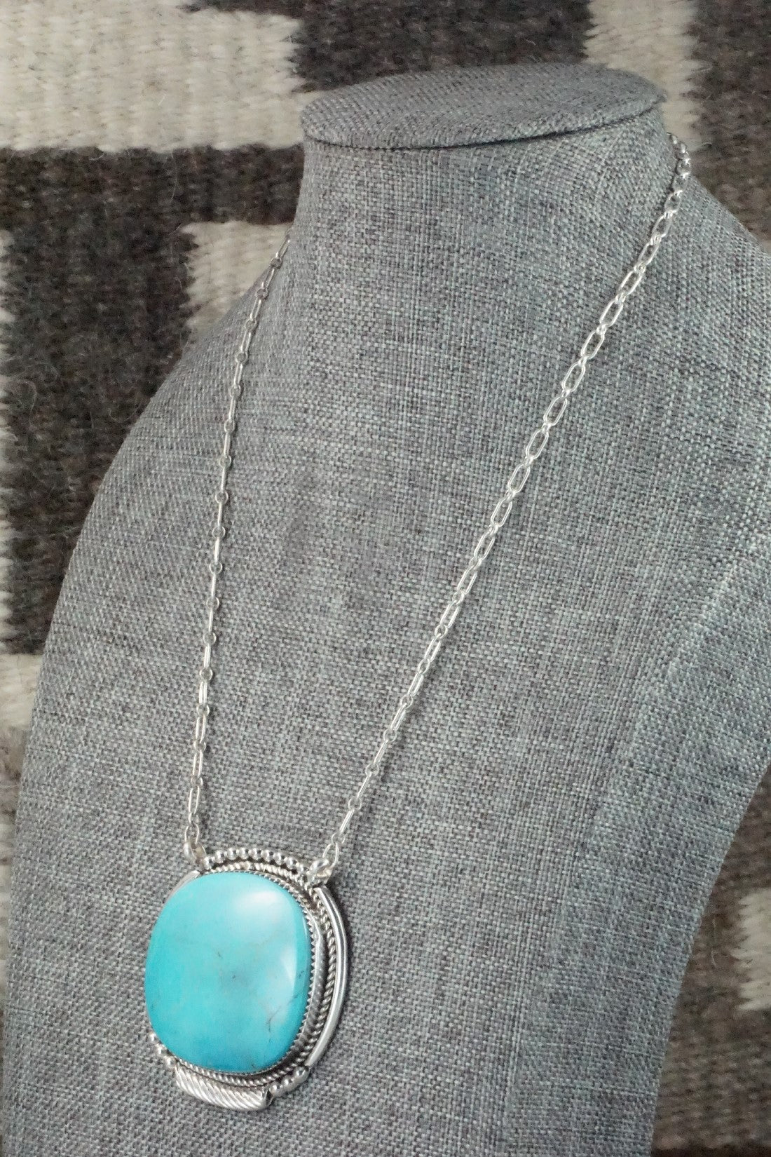 Turquoise & Sterling Silver Necklace - Kenny Calavaza