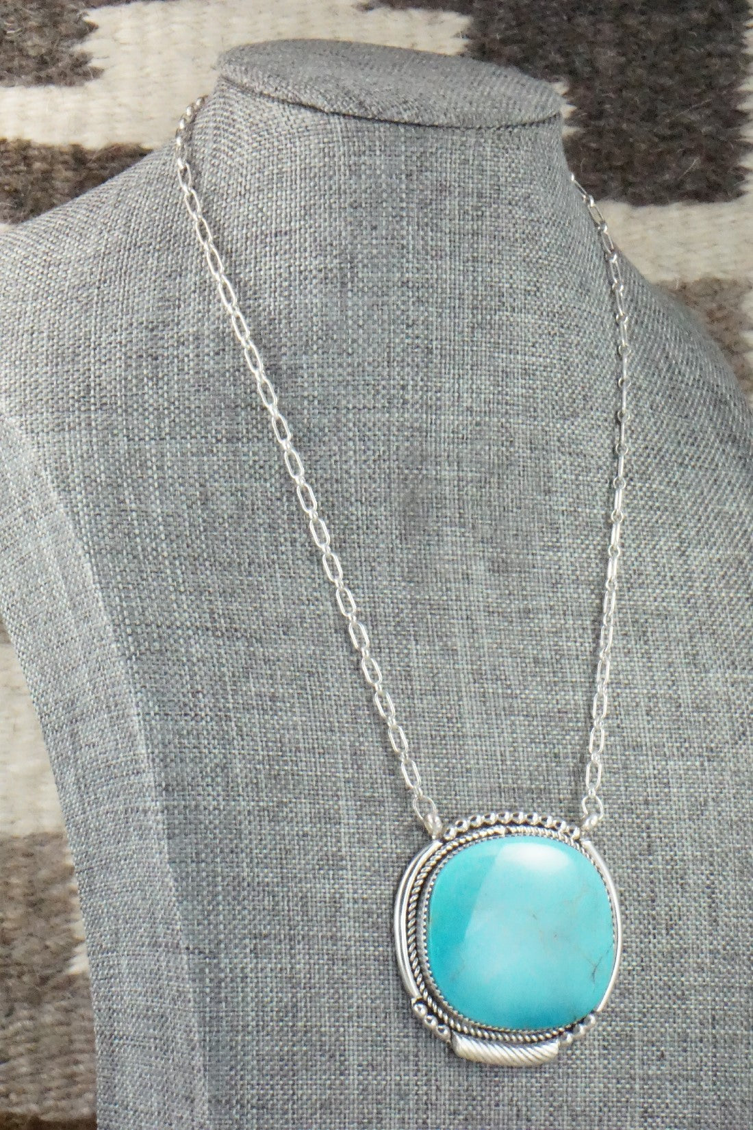 Turquoise & Sterling Silver Necklace - Kenny Calavaza