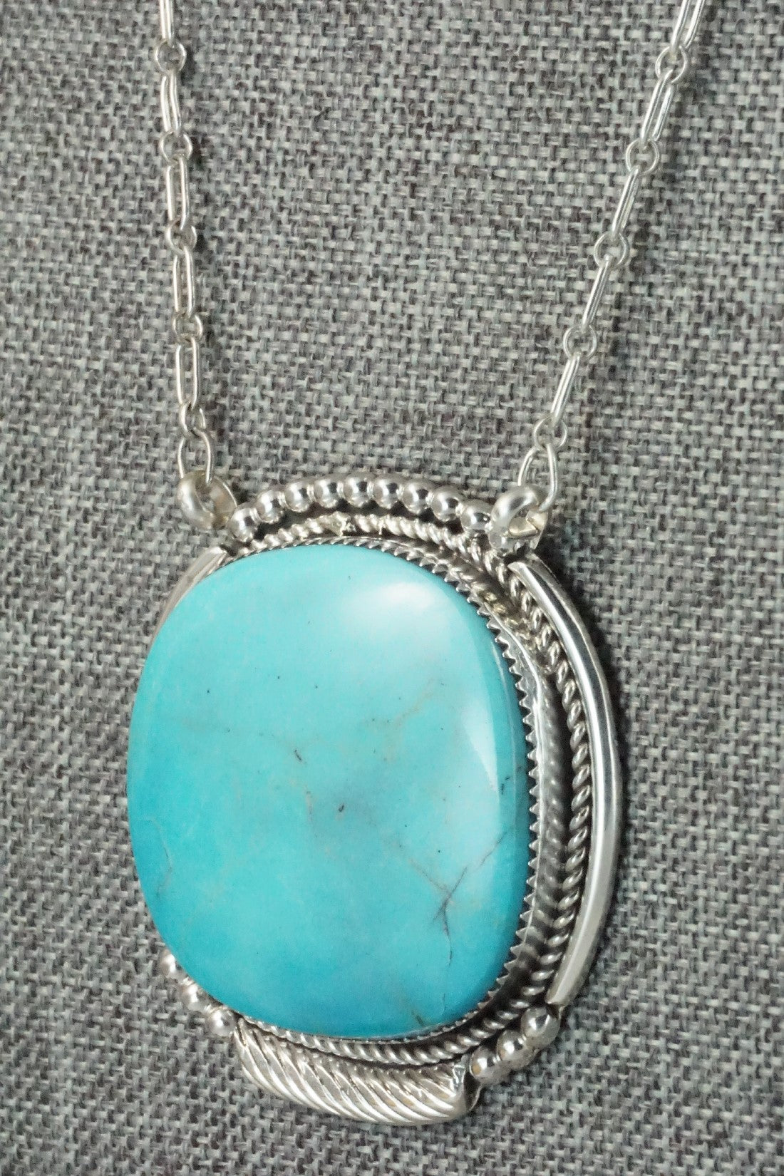 Turquoise & Sterling Silver Necklace - Kenny Calavaza