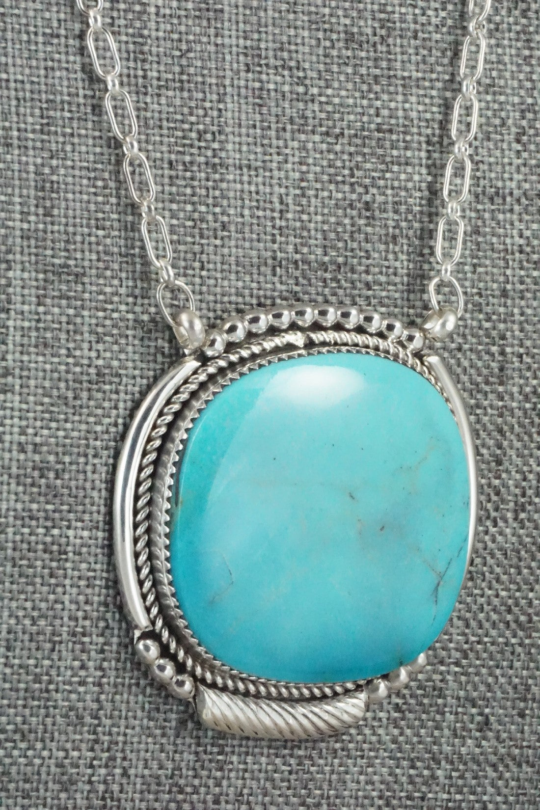 Turquoise & Sterling Silver Necklace - Kenny Calavaza