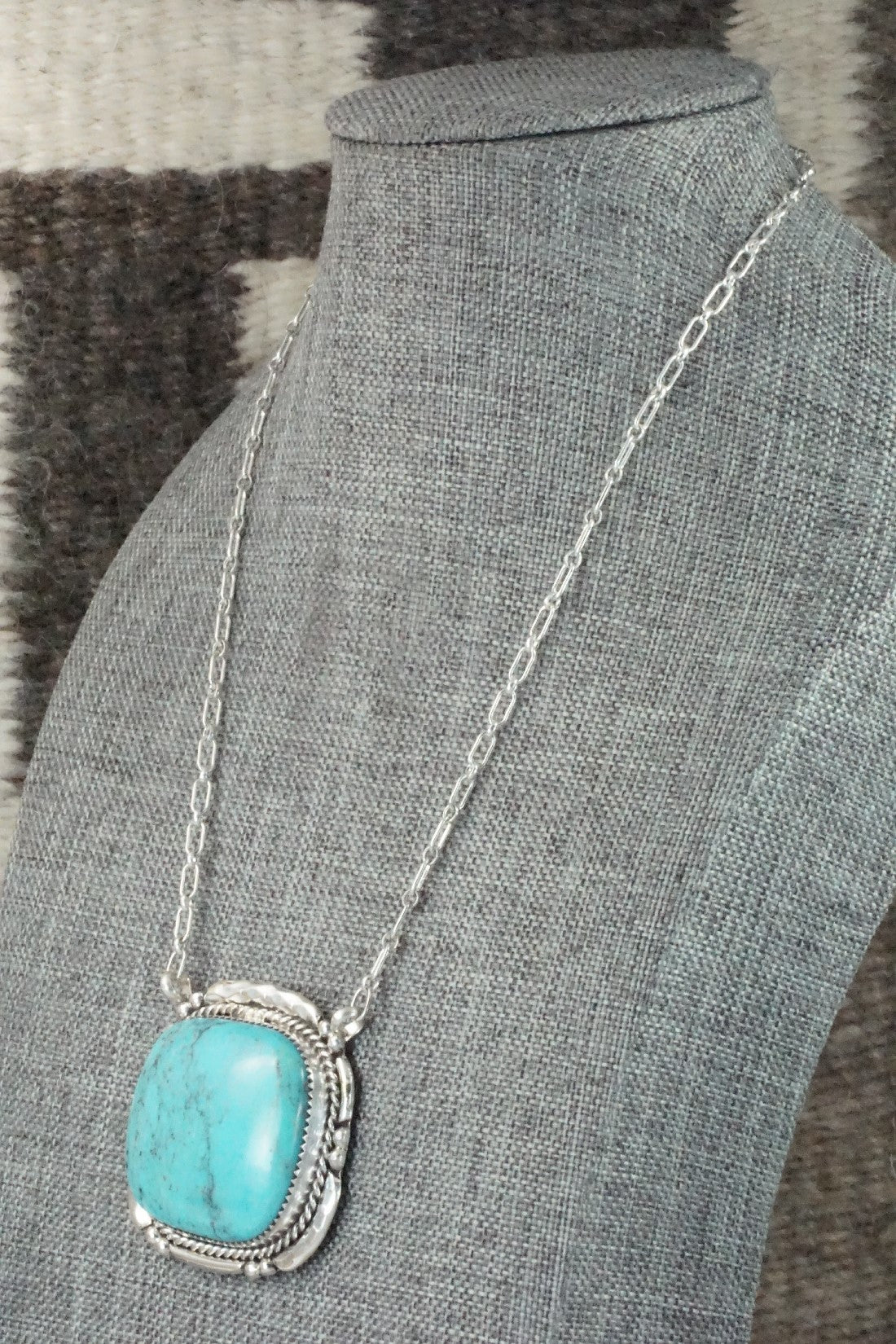 Turquoise & Sterling Silver Necklace - Kenny Calavaza