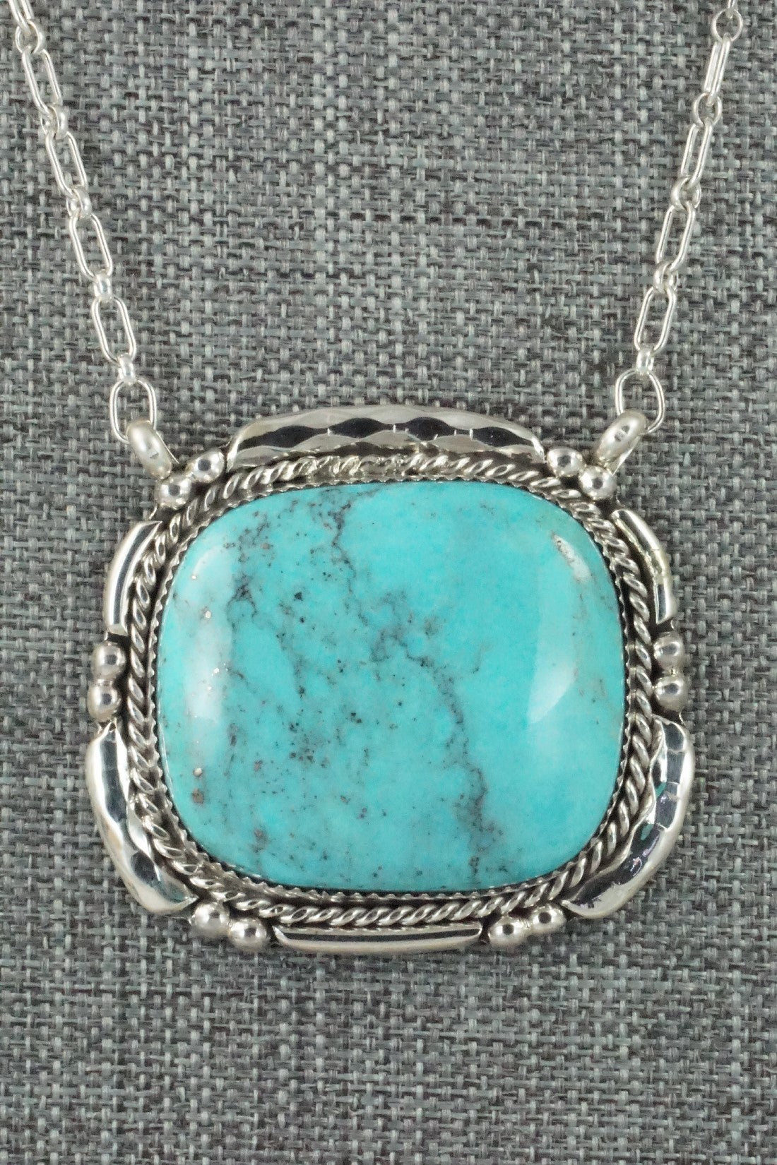 Turquoise & Sterling Silver Necklace - Kenny Calavaza