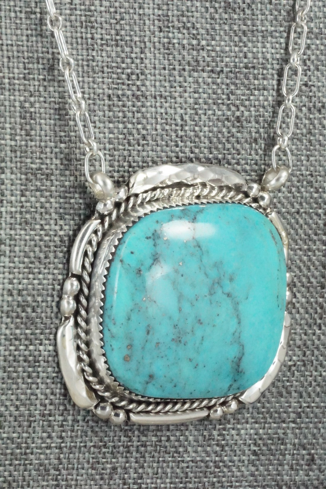 Turquoise & Sterling Silver Necklace - Kenny Calavaza