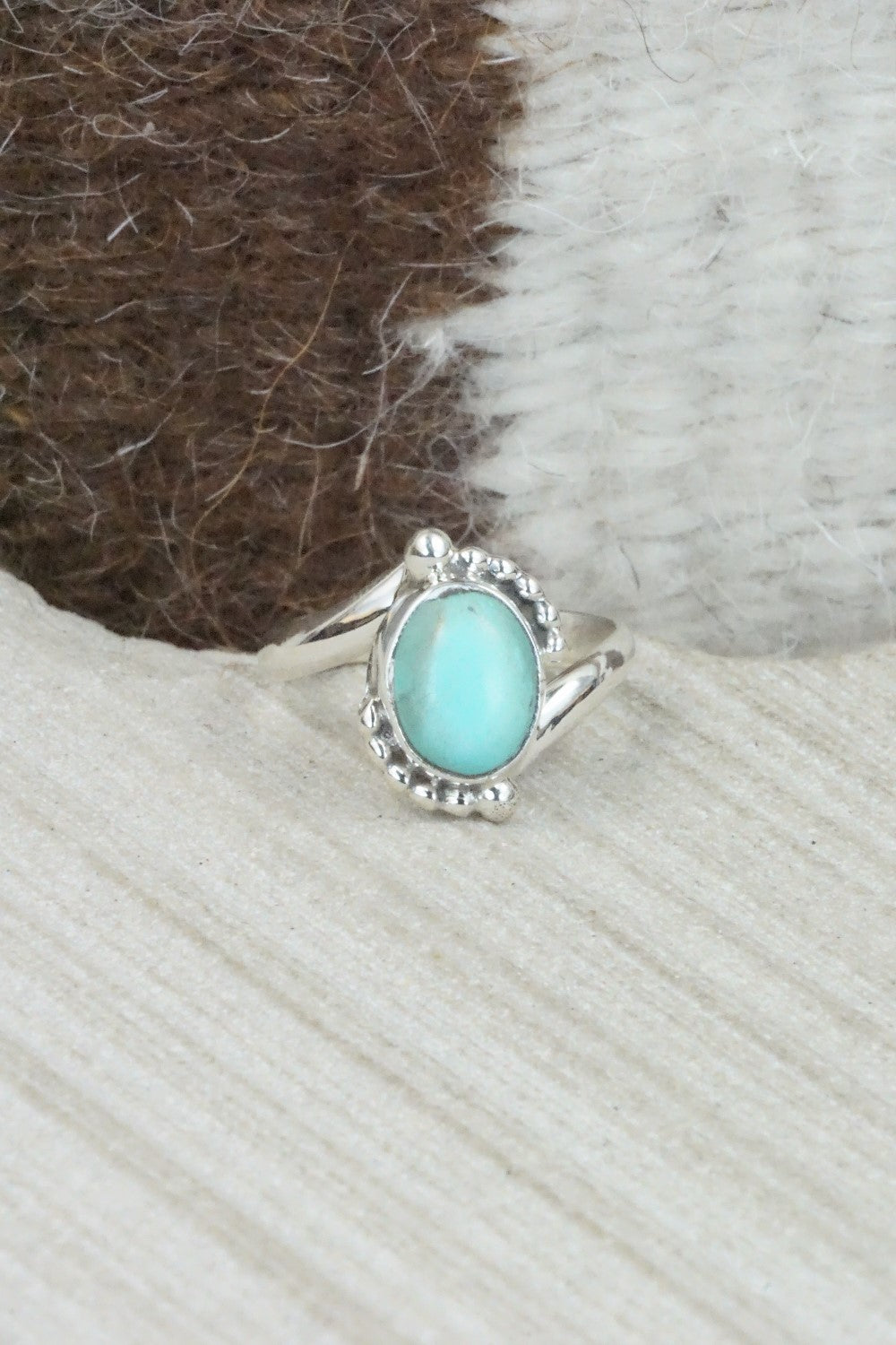 Turquoise & Sterling Silver Ring - Roberta Begay - Size 5