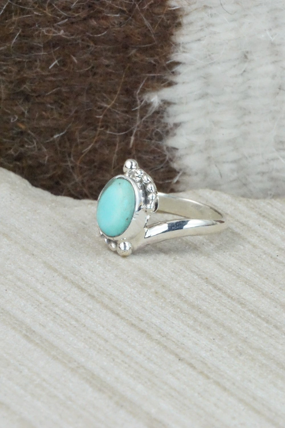 Turquoise & Sterling Silver Ring - Roberta Begay - Size 5