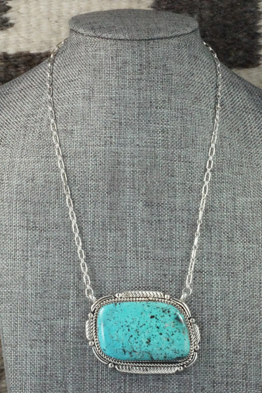 Turquoise & Sterling Silver Necklace - Kenny Calavaza