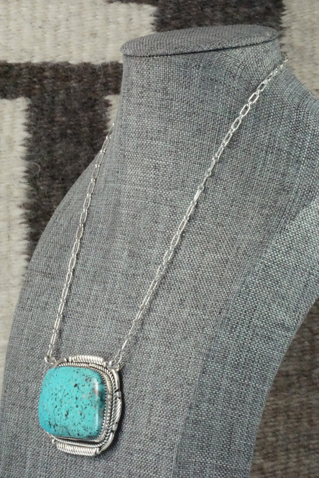 Turquoise & Sterling Silver Necklace - Kenny Calavaza