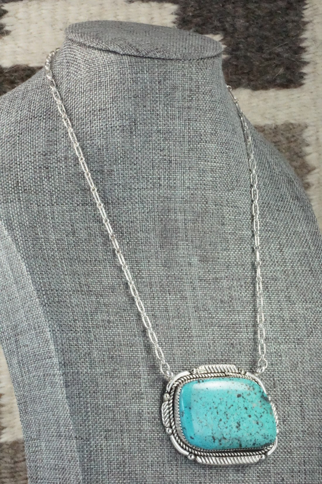 Turquoise & Sterling Silver Necklace - Kenny Calavaza