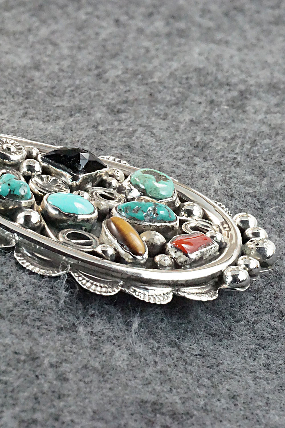 Multi Stone and Sterling Silver Pendant - Delbert Arviso