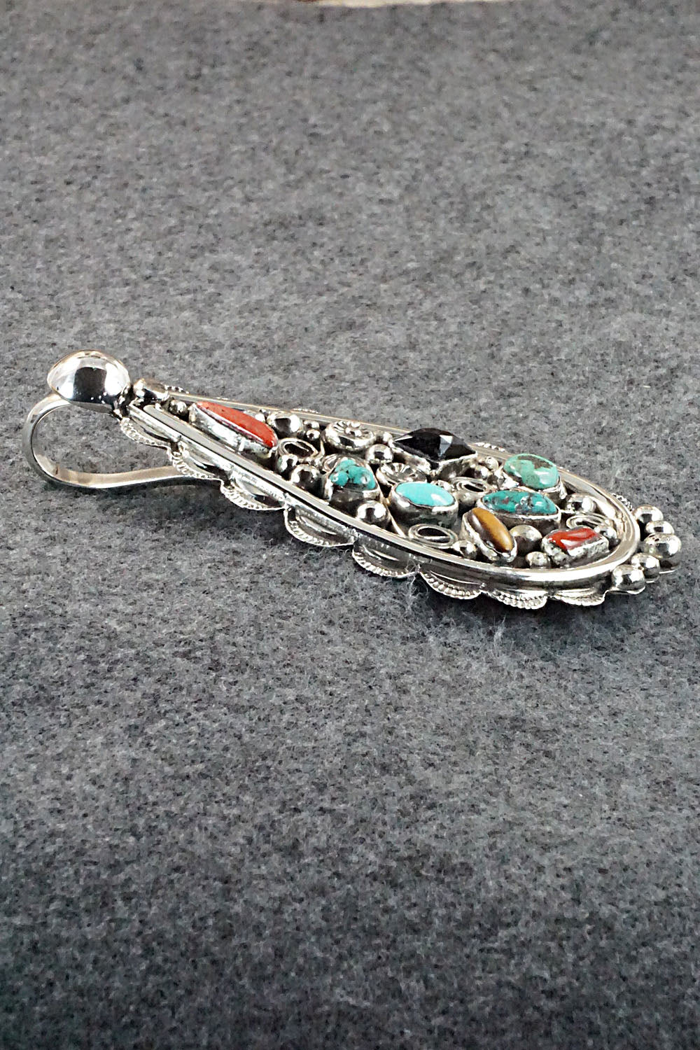 Multi Stone and Sterling Silver Pendant - Delbert Arviso
