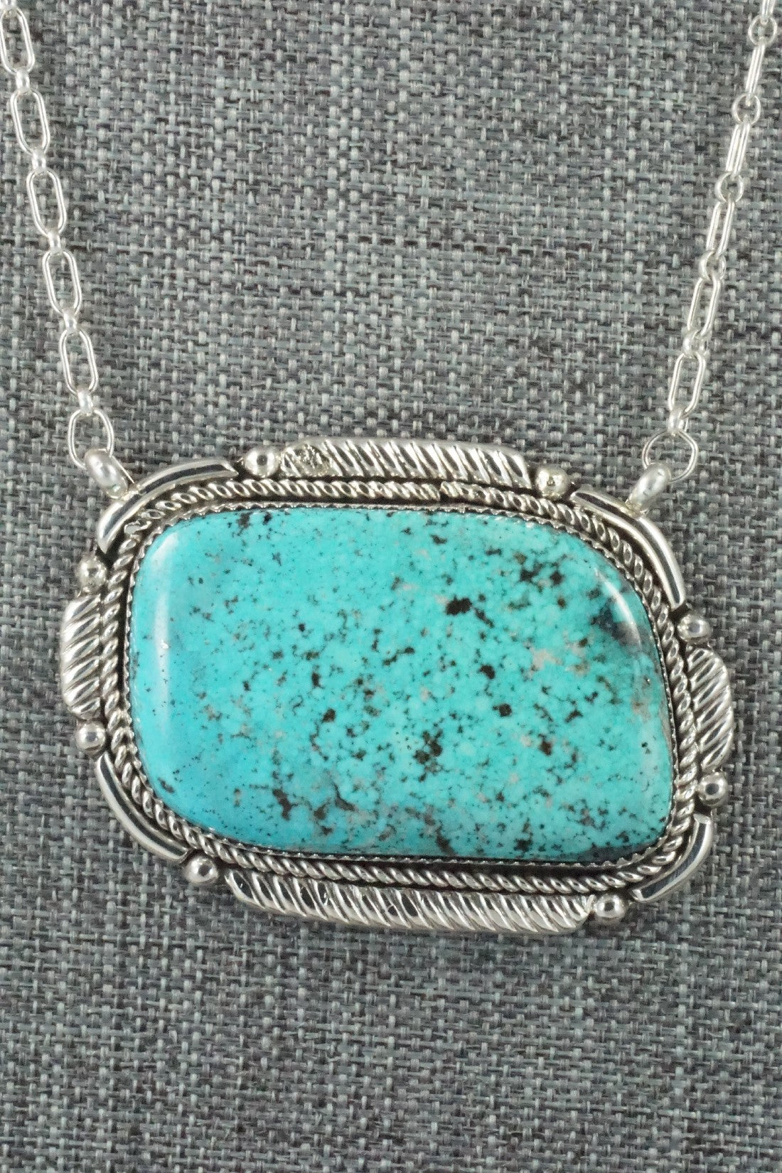 Turquoise & Sterling Silver Necklace - Kenny Calavaza