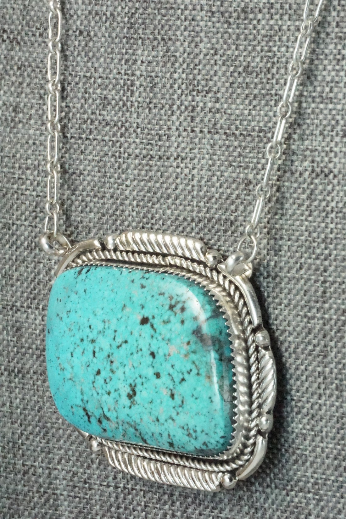 Turquoise & Sterling Silver Necklace - Kenny Calavaza