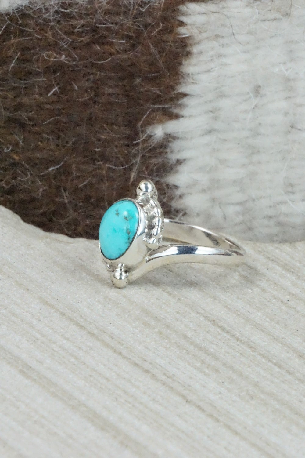 Turquoise & Sterling Silver Ring - Roberta Begay - Size 7