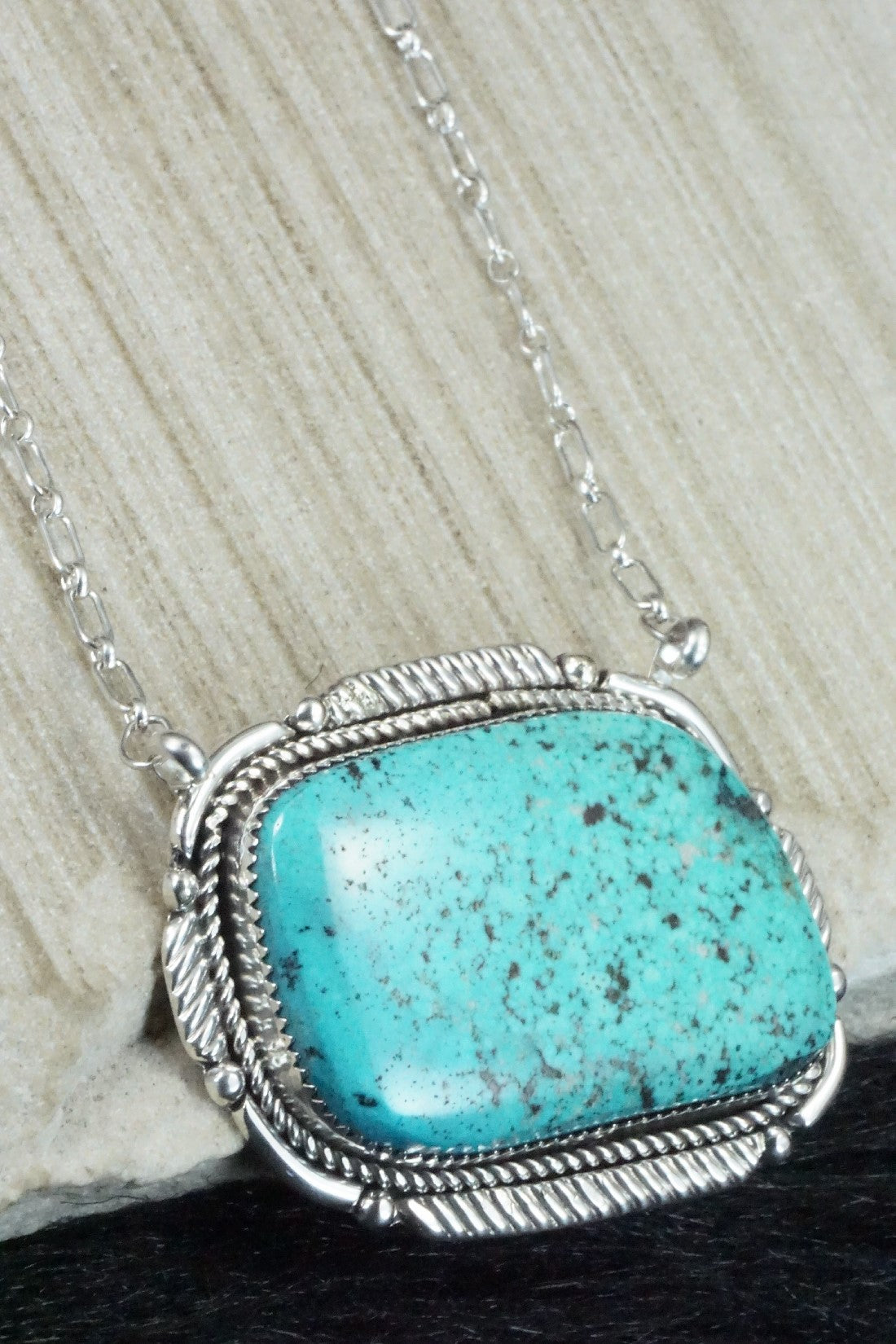 Turquoise & Sterling Silver Necklace - Kenny Calavaza