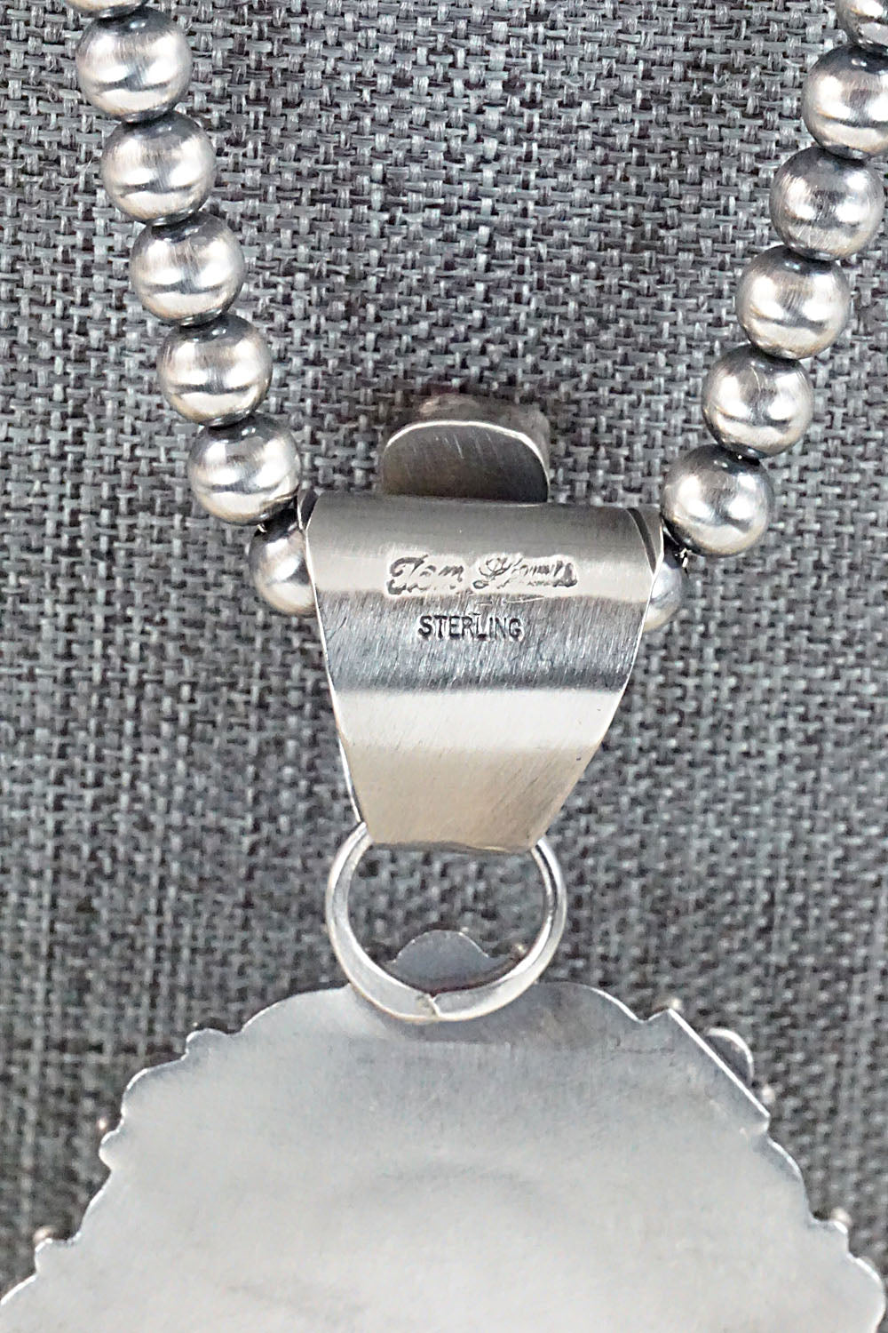 Turquoise, Coral & Sterling Silver Pendant & Necklace - Tom Lewis