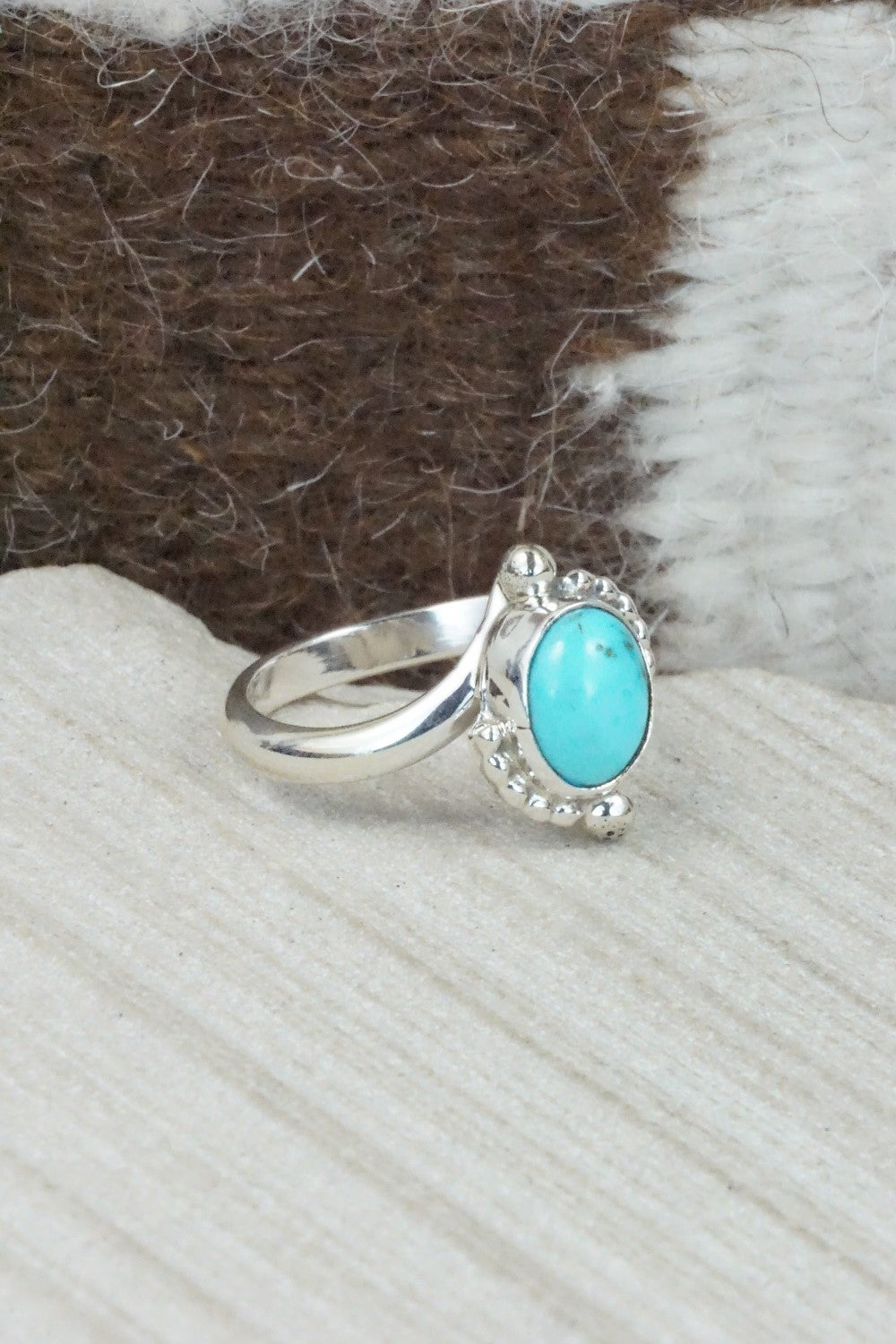 Turquoise & Sterling Silver Ring - Roberta Begay - Size 7