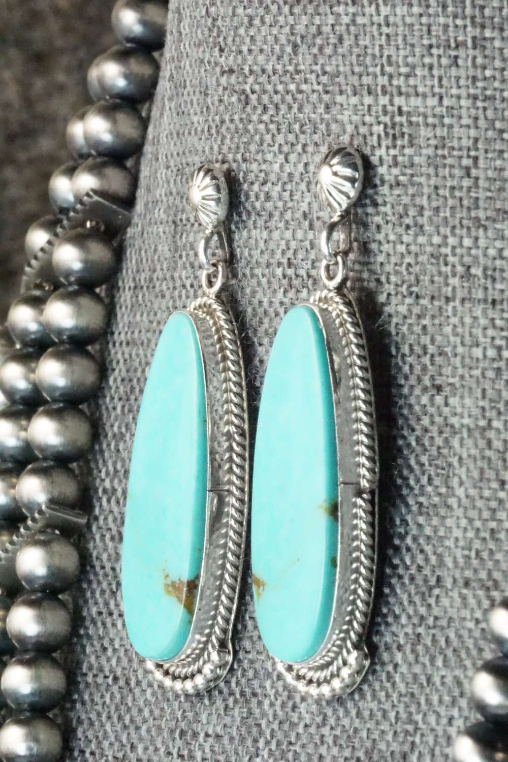 Turquoise & Sterling Silver Squash Blossom Set - Tom Lewis