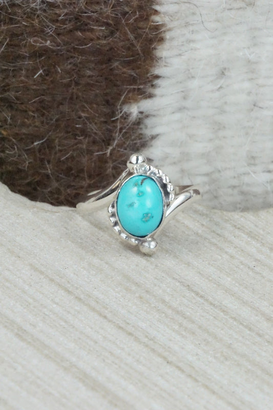 Turquoise & Sterling Silver Ring - Roberta Begay - Size 7.5