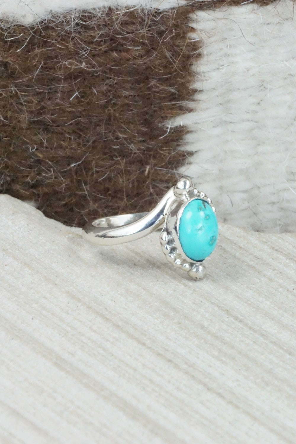 Turquoise & Sterling Silver Ring - Roberta Begay - Size 7.5