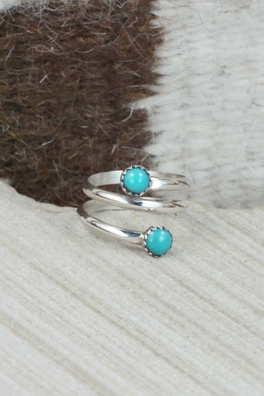 Turquoise & Sterling Silver Ring - Yolanda Skeets - Size 6.5