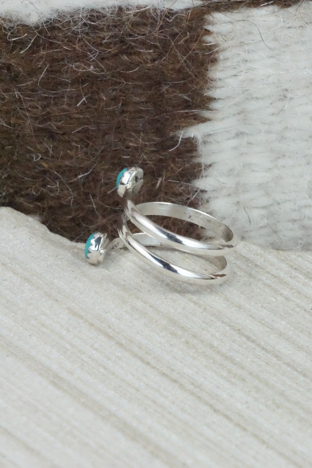 Turquoise & Sterling Silver Ring - Yolanda Skeets - Size 7