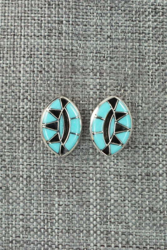 Turquoise and Sterling Silver Earrings - Vernon Quandelacy