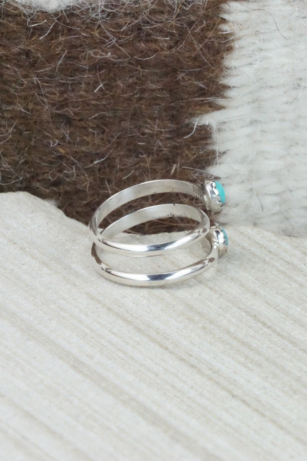 Turquoise & Sterling Silver Ring - Yolanda Skeets - Size 6.75
