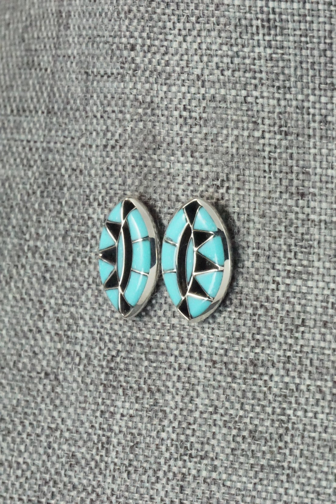 Turquoise and Sterling Silver Earrings - Vernon Quandelacy