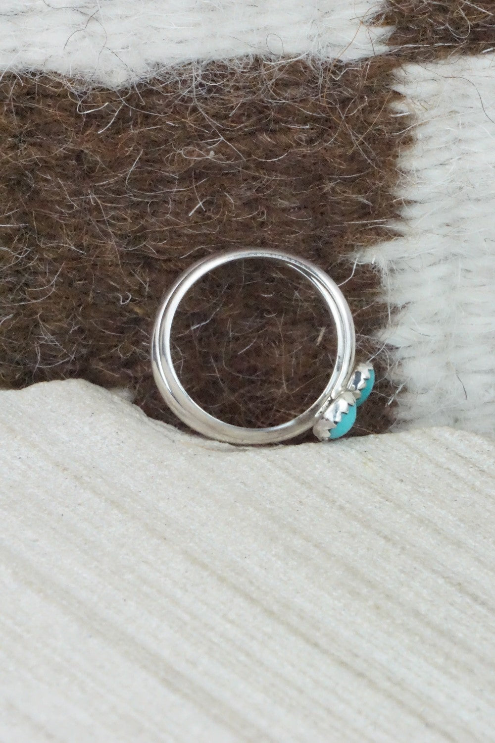 Turquoise & Sterling Silver Ring - Yolanda Skeets - Size 6.5