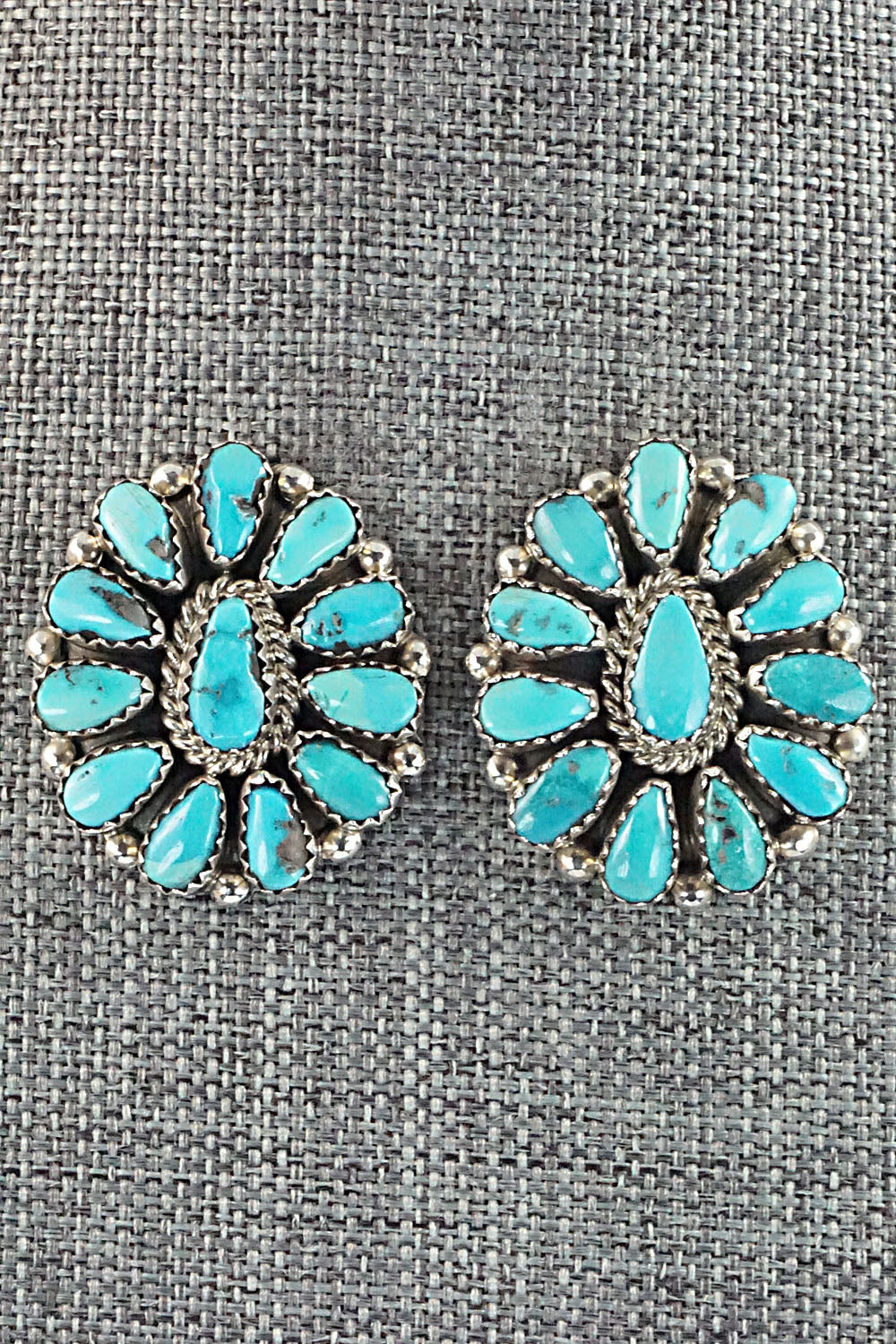 Turquoise & Sterling Silver Earrings - Eunise Wilson