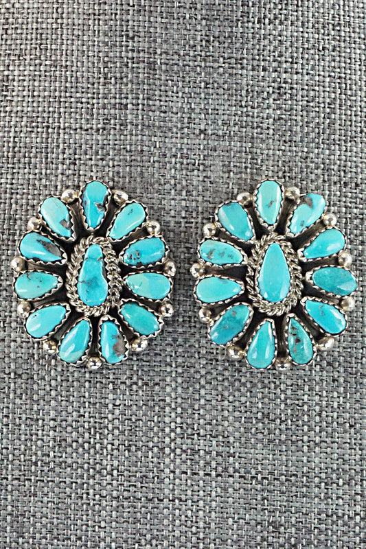 Turquoise & Sterling Silver Earrings - Eunise Wilson