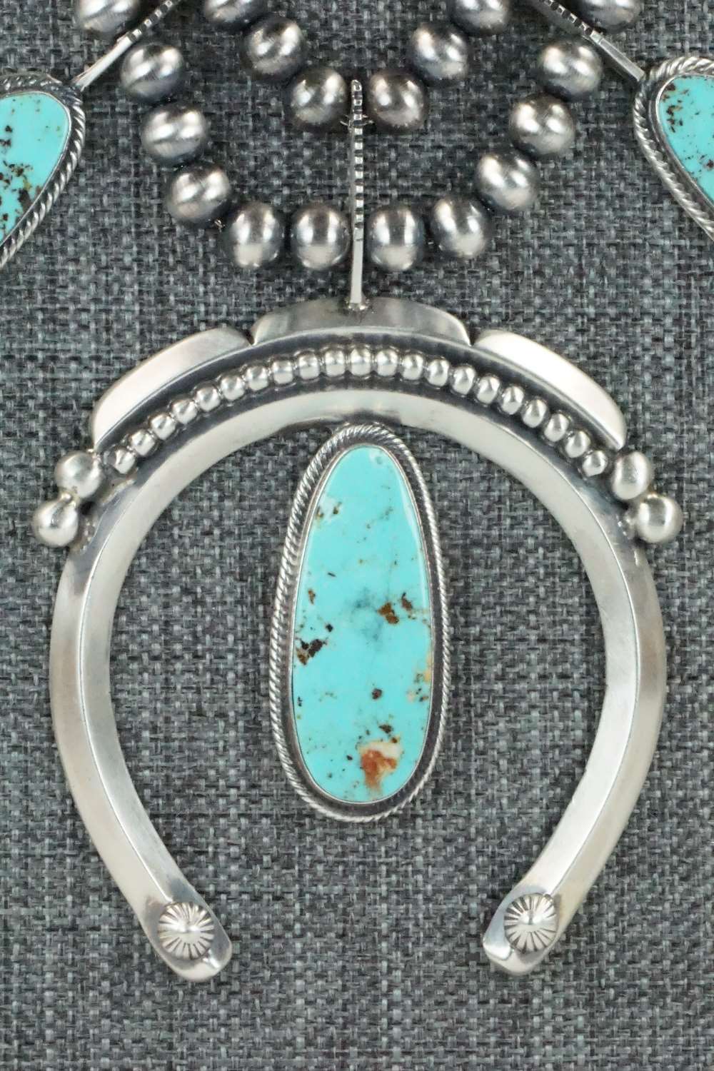 Turquoise & Sterling Silver Squash Blossom Set - Tom Lewis